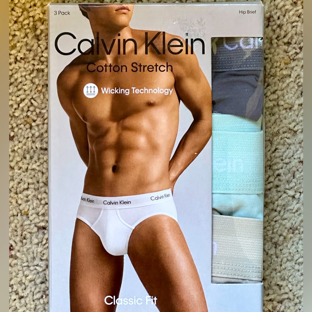 Mens Calvin Klein Underwear 3 Pack Briefs (Grey / Beige) Size XL XXL - Picture 3 of 7